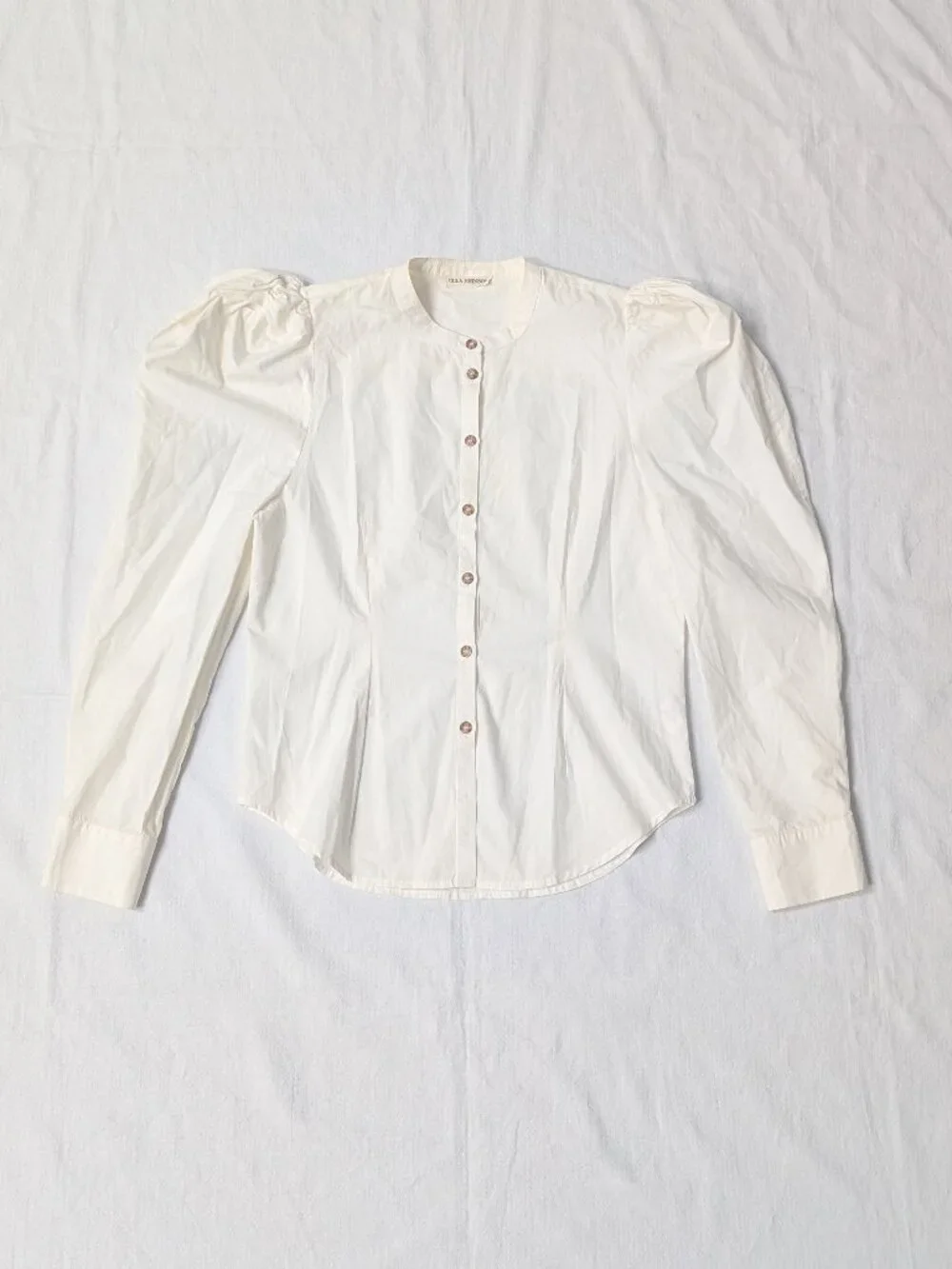Ulla Johnson Long Puff Sleeve Cotton Blouse Shirt Size 4 Off-White